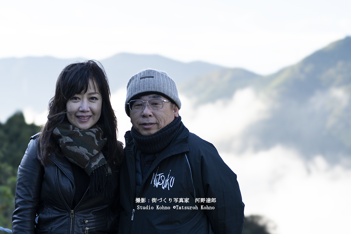 伍代夏子さんと肱川あらし現場にて(2018y.11.03)
