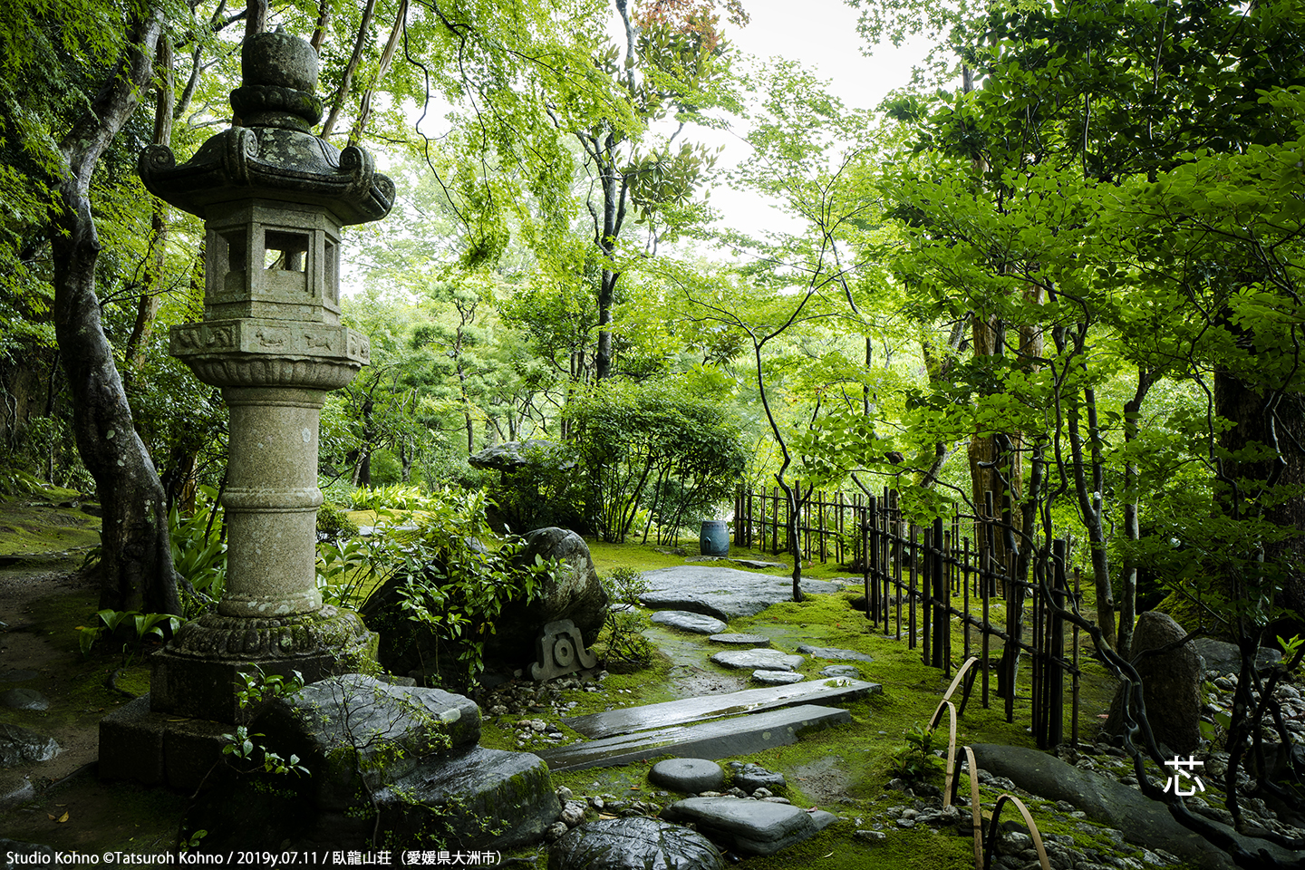 梅雨の日本庭園